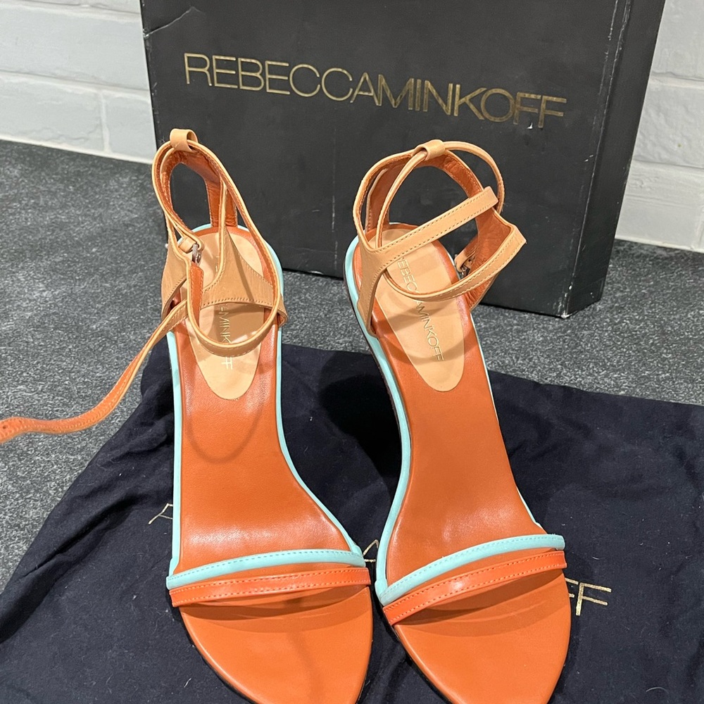 Rebecca Minkoff Orange and Blue Heeled Sandals